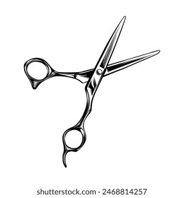 black and white illustration of shaving scissors