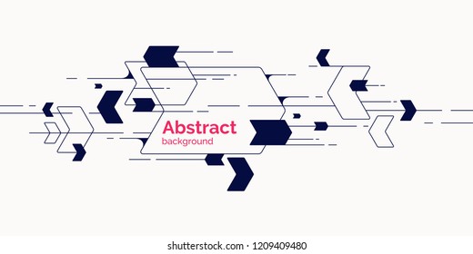 Black and white illustration of simple repeating shapes. Modern poster for design.
