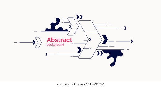 Black and white illustration of simple repeating shapes. Modern poster for the placement of the text.