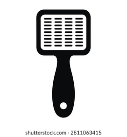 Black and white illustration of a slicker brush for grooming pet tool