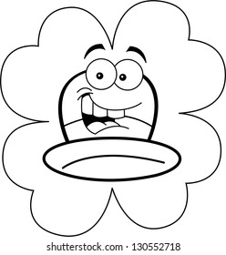 Black and white illustration of a smiling derby hat.