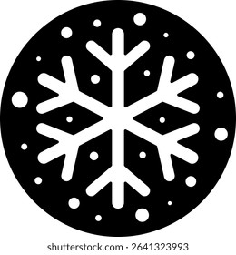 black and white illustration of a snowflake