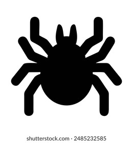 Black and white illustration of a spider. Vector illustration