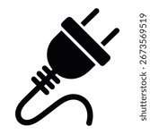 Black and White Illustration of a Standard Two Prong Electrical Plug for Power Supply and Connectivity Solutions across Diverse Electronic Devices
