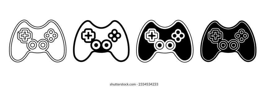 Black and white illustration of a stick game. Stick game icon collection with line. Stock vector illustration.
