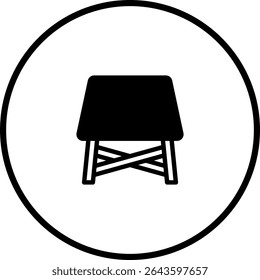 Black and white illustration of a stool, perfect for minimalist design projects