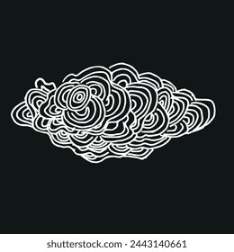 Black and white illustration of stylized cloud