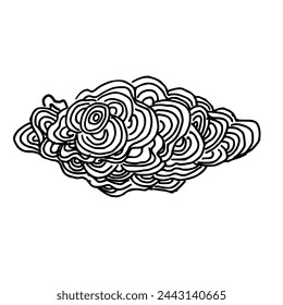 Ilustración en blanco y negro de nube estilizada