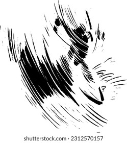black and white illustration of the surfing man