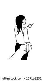 black and white illustration tattoo of couple date woman and man holding hand to go somewhere only we know 