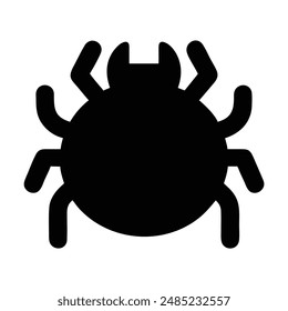 Black and white illustration of a tick. Vector illustration