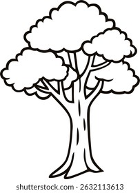Black and white illustration of a tree