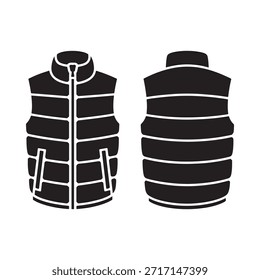 Ilustración en blanco y negro de dos chalecos inflables de estilo diferente