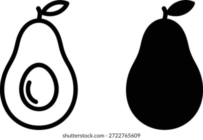 Ilustração em preto e branco de duas peras lado a lado