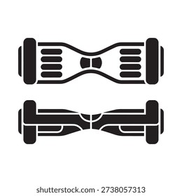 Black and white illustration of two self balancing scooter designs