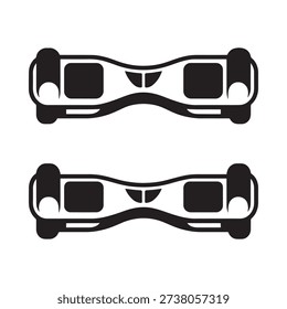 Black and white illustration of two self balancing scooter designs shown overhead