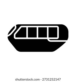 Black and white illustration of a typical bus side view