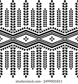 Blanco y negro, ilustración, Vector, Boho, patrón