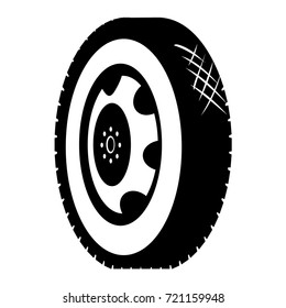 black and white illustration of wheel