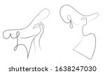 Black and white illustration of women in hats