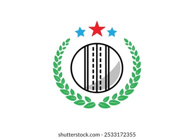 Black And White Illustrative Cricket Club Logo