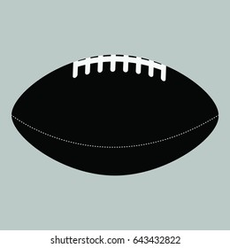 A black and white image of an American football ball in vector format.