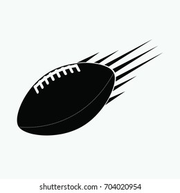 A black and white image of an American football ball in vector format.