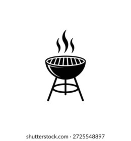 ein schwarz-weißes Bild eines Grills mit Rauch