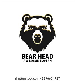  black and white image of a bear head