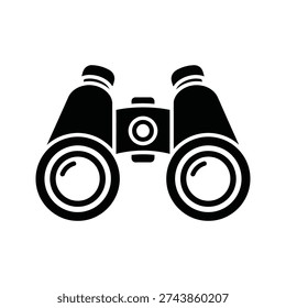 A black and white image of binoculars