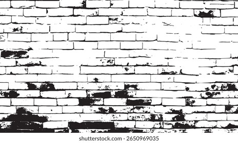 Una Imagen en blanco y negro de una pared de ladrillo con sombreado negro, creando un patrón texturizado y abstracto.