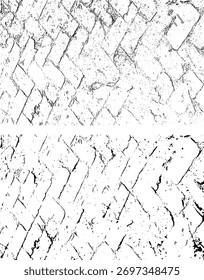una Imagen en blanco y negro de una pared de ladrillo, Antiguas textura de pared de ladrillo antiguo con fondo de arquitectura rota, un conjunto de diferentes texturas de ladrillo, 