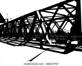 Black and White image of bridges Hamburg