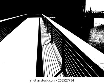 Black and White image of bridges Hamburg