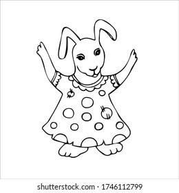 imagen en blanco y negro de un conejito. logotipo vectorial
