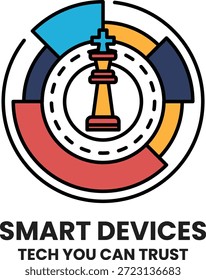 Una Imagen en blanco y negro de un tablero de ajedrez con un rey. La Imagen se titula Smart Devices y está destinada a transmitir la idea de que la tecnología está en constante evolución y mejora