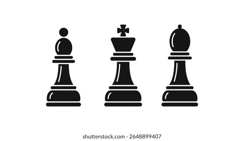 A black and white image of chess pieces