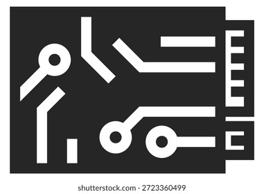 Una Imagen en blanco y negro de una placa de circuitos con un contorno blanco