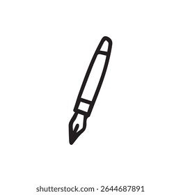 Imagem em preto e branco de uma caneta-tinteiro clássica perfeita para escrever caligrafia de esboço e projetos criativos Design minimalista simples e artístico