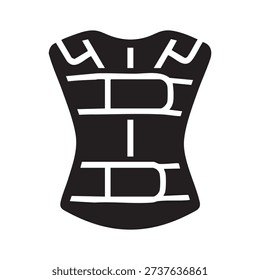 a black and white image of a corset with a brick pattern