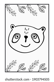 Schwarz-Weiß-Bild mit süßer Panda