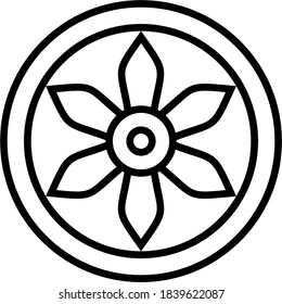 Black and white image of decoration which is usually made of iron or aluminum which is used to decorate a door or fence from a house to make it more beautiful