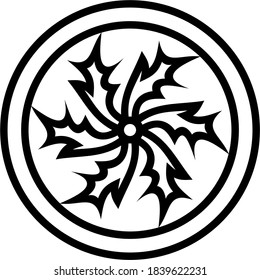 Black and white image of decoration which is usually made of iron or aluminum which is used to decorate a door or fence from a house to make it more beautiful