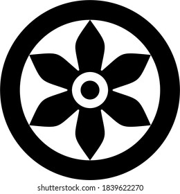 Black and white image of decoration which is usually made of iron or aluminum which is used to decorate a door or fence from a house to make it more beautiful