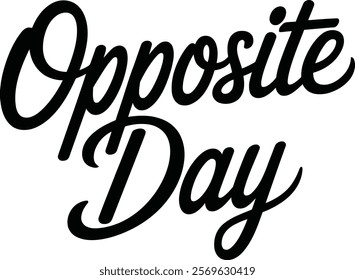 A black and white image depicting the concept of "opposite day," showcasing contrasting elements creatively.