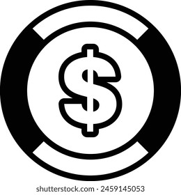 A black and white image of a dollar sign with a circle around it. The dollar sign is surrounded by a series of smaller circles, which could represent the different aspects of money, such as spending