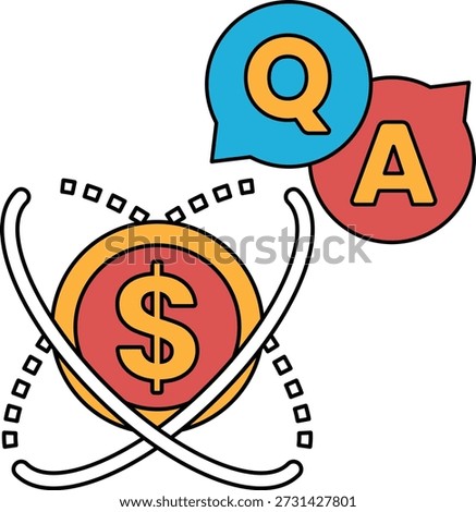 A black and white image of a dollar sign and a question mark. Concept of asking for money or seeking an answer