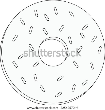 black and white image of a donut ceres in outline for coloring