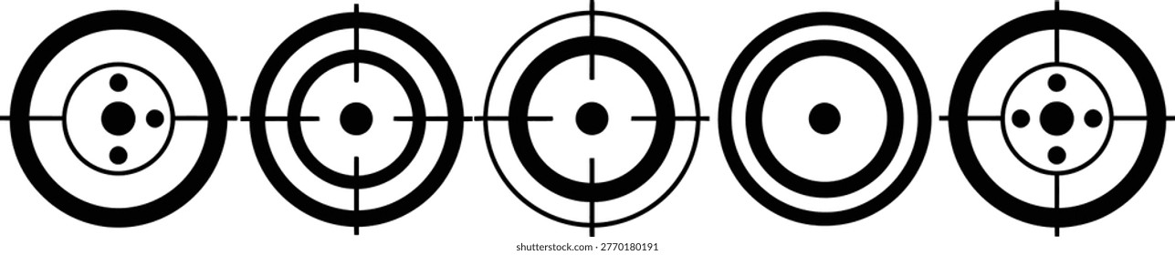A black and white image featuring five vertically aligned, concentric ellipses with a central line bisecting each shape.