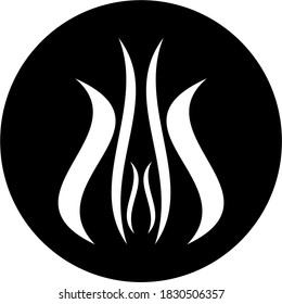 Black and white image of fire. The image of fire is often used as a symbol that shows the spirit, because fire in life is usually used to burn something.